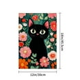 thumbnail image 4 of AMHNF Linen Garden Flag with Black Cat and Flowers for Spring Summer Home Outdoor Garden Yard Door Decor 12x18 inch, 4 of 5