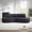 Black + Fabric + 3 Seat + Foam, variant on 106.3-inch V-shaped modular sofa set in chenille fabric, featuring three throw pillows and two curved ottomans, perfectly suited for living rooms, bedrooms, and offices.beige