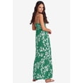 thumbnail image 2 of ellos Women's Plus Size Knit Surplice Maxi Dress - 5X, Tropical Green White Print, 2 of 3
