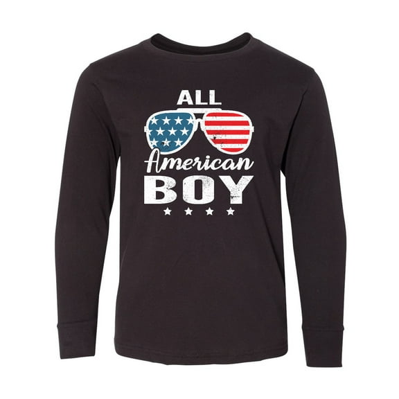 Inktastic All American Boy USA Parade Long Sleeve Youth T-Shirt