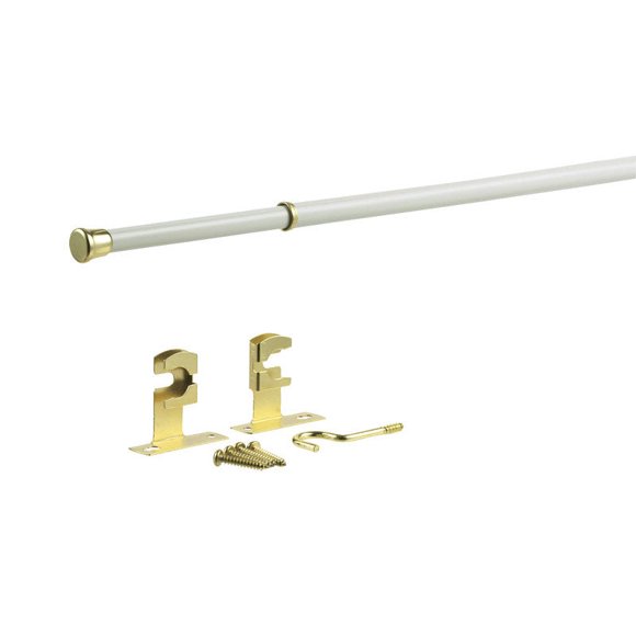 Barra de acero esmaltada Kenney, 122-213 cm, color blanco