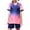 Pink., variant on Agkizg 2PC Short Sleeve Training Set Round Neck Top Elastic Waist Shorts Quickly Dry Breathable (Girl's or Girl's Plus),2-Piece Set