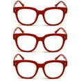 thumbnail image 3 of 3 Pairs Women Bold Reading Glasses - Comfortable Oversized Clear Lens Reader DR07 +4.00, 3 of 5