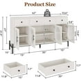 thumbnail image 2 of AKDSteel 62'' Buffet Cabinet with Storage,Large Sideboard Cabinet,Coffee Bar Cabinet with 3 Drawers and 4 Fluted Glass Doors for Home,Kitchen,Dining Room, 2 of 9