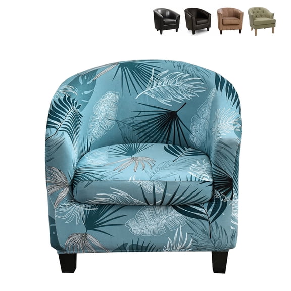 ARLAJO Printed Club Chair Slipcover,2 Piece Barrel Chair Covers Stretch Tub Chair Slipcover Armchair Sofa Cover Couch Furniture Protector for Living Room