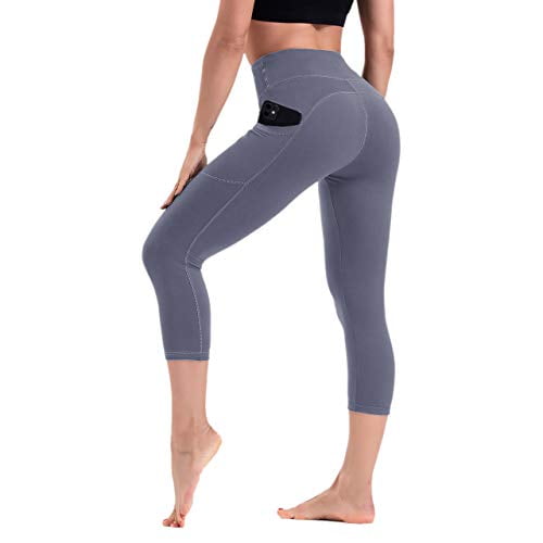 HLTPRO High Waist Yoga Pants with Pockets for Women Workout Tummy Control 4 Way Stretch Leggings for Running 