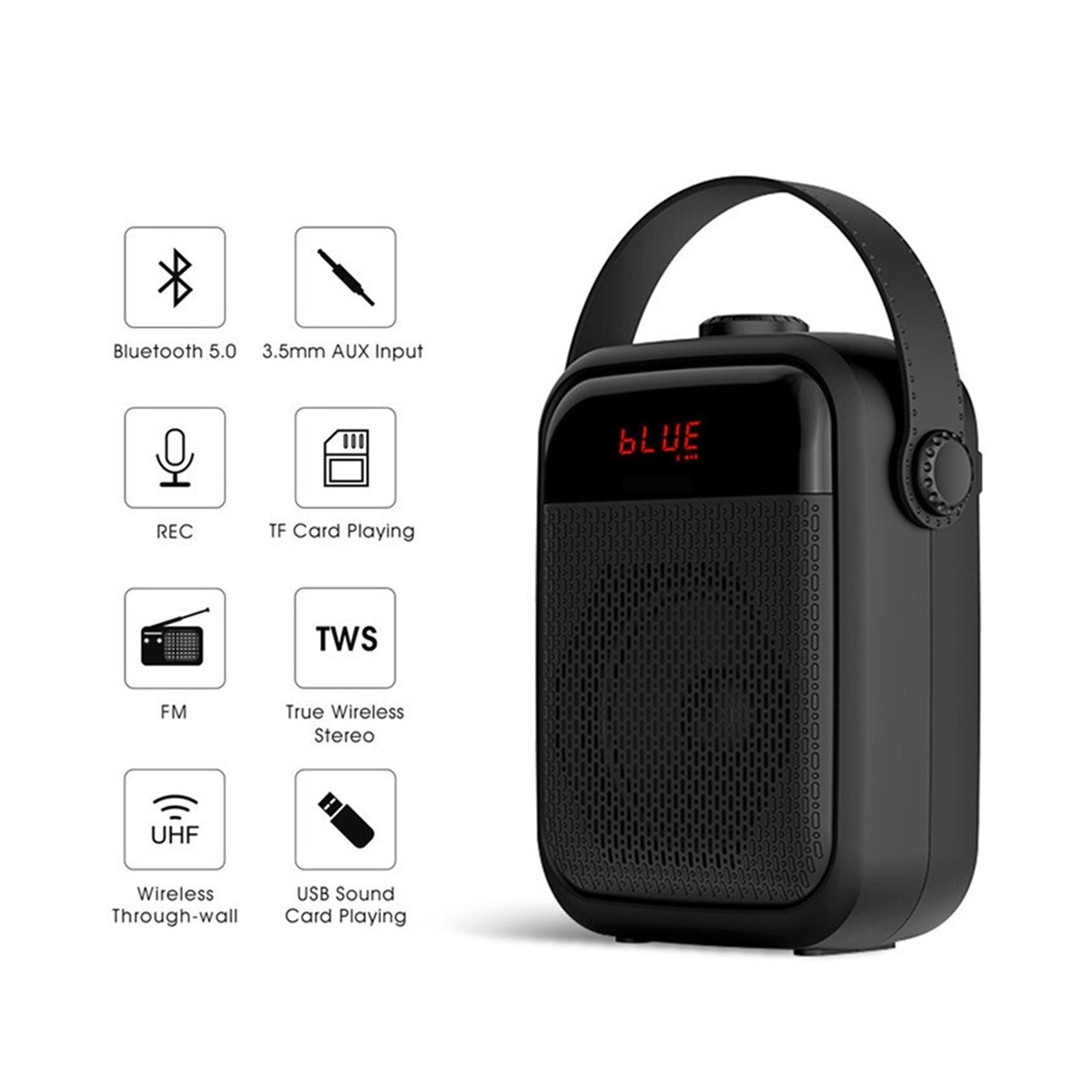 25W Voice Amplifier Wireless Microphone Audio Blue-tooth Speaker Megaphone Loudspeaker Recording FM Radio
