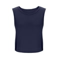 thumbnail image 4 of enyan Cotton Racerback Tank Tops for Women - Workout Athletic Casual Soft Scoop Neck Sleeveless Shirts Women Athletic Tops,Navy,XXL, 4 of 7