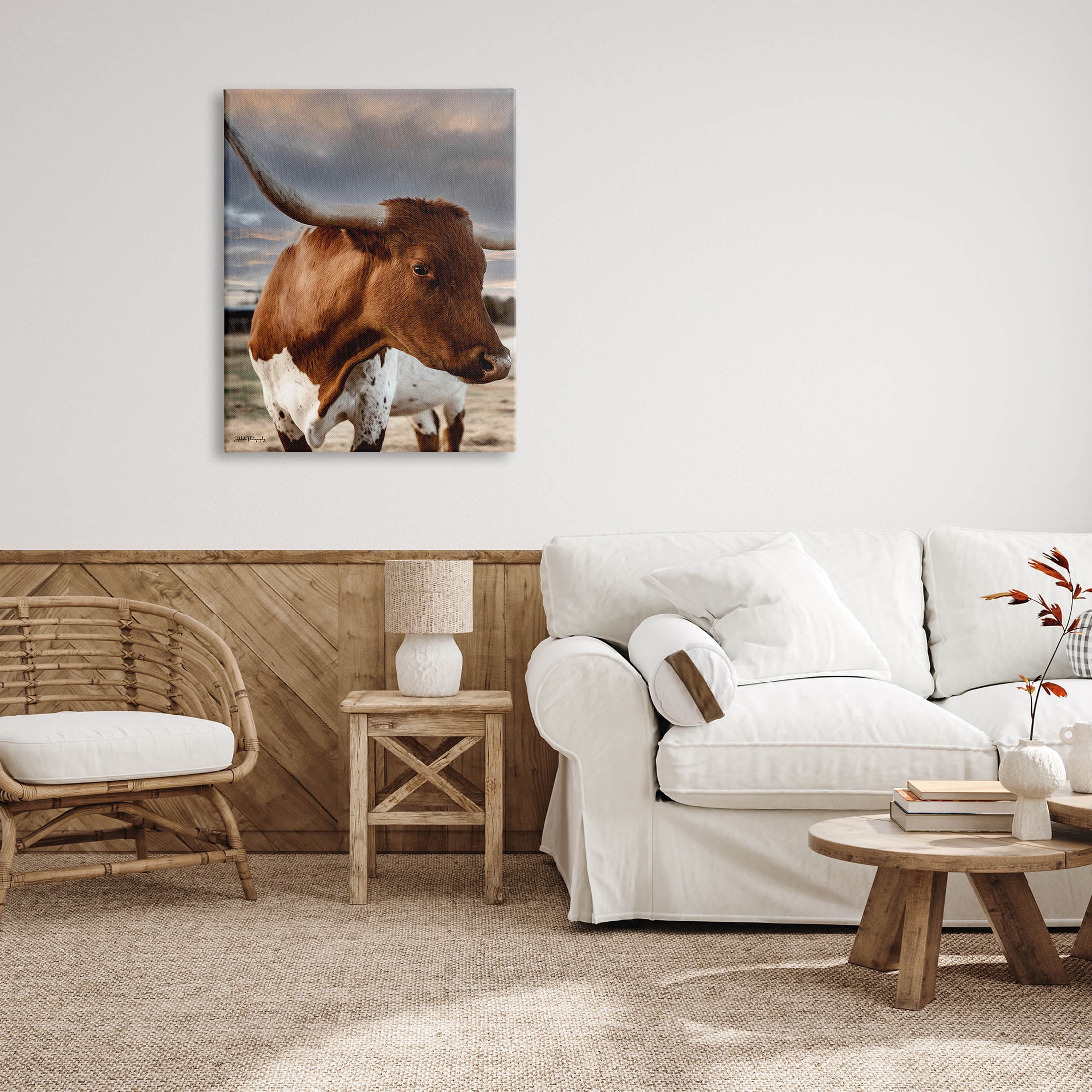 Stupell Industries Rural Farm Cattle Cloudy Ranch Sky Photograph Gallery Wrapped Canvas Print Wall Art, Design by Dakota Diener
