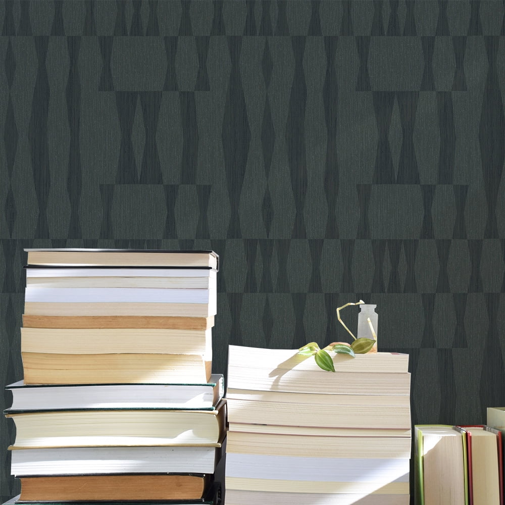 Tempaper Textured Faux Grasscloth Geo Seagrass Removable Peel and Stick Wallpaper, 20.5" x 16.5'