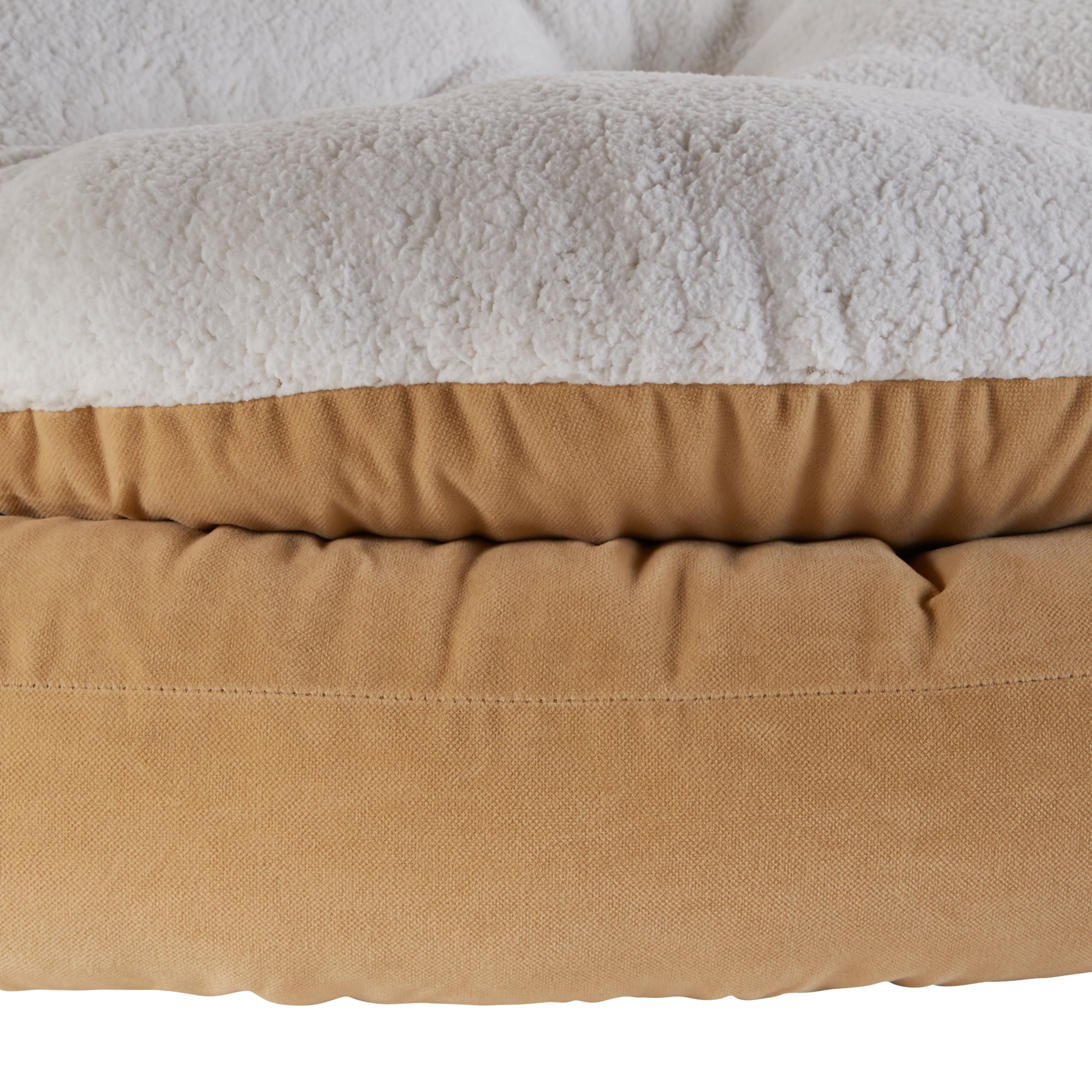 Happy Hounds Chloe Buttercream Sherpa Cuddler Donut Cat Bed