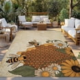thumbnail image 2 of Vintage Bees Outdoor Rug for Patio/Deck/Porch, Non-Slip Large Area Rug 4 x 6 Ft, Daisy Floral Pastoral Retro Art Indoor Outdoor Rugs Washable Area Rugs, Reversible Camping Rug Carpet Runner, 2 of 8