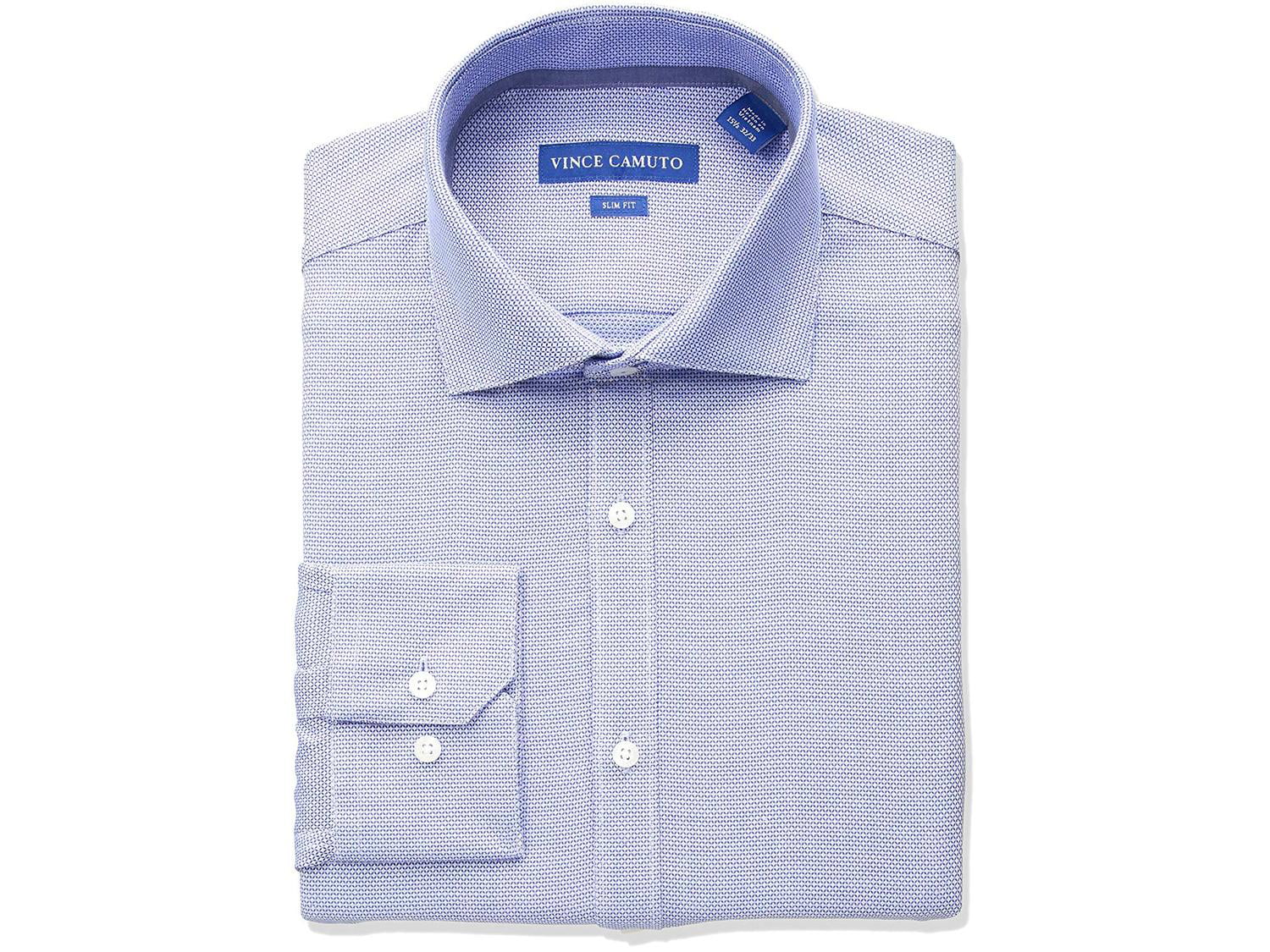 Vince Camuto Mens Slim Fit Textured Dobby Dress Shirt 
