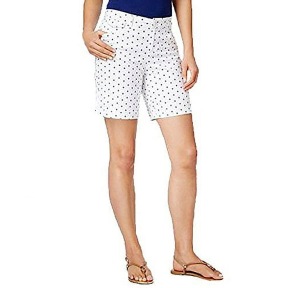 Charter Club Petite Boat-Print Shorts (White Combo, 14P)