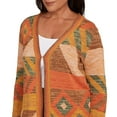 thumbnail image 4 of Alfred Dunner Womens Patchwork Long Sleeve Cardigan, 4 of 4