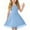 Light Blue, variant on Juslio Girl Dresses Casual Short Sleeve Tulle Summer Beach A-line Knee Length Beige Sundress