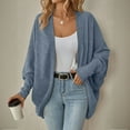 thumbnail image 2 of Breezora Women's Oversized Chunky Knit Cardigan Sweater Batwing Sleeve Open Front Long Wrap Coat Loose Outwear XXL Size Blue, 2 of 9