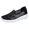 thumbnail image 2 of IEMIEMIEM Sneakers for Women 2026 Fashion Embroidery Floral Mesh Air Comfort Chunky Sole Hidden High Heels Slip On Loafers Breathable Walking Work Shoes with Arch Support Black 5.5 Wide, 2 of 9