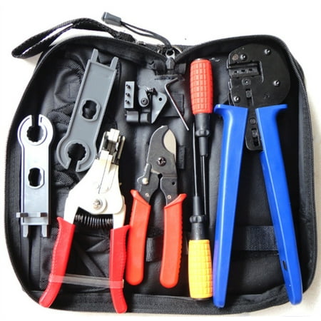 

Solar crimping tool kit multi electrican crimper wire stripper cutter set crimp tool solar pv cable strip and cut set