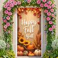 thumbnail image 3 of Wooden Background Happy Fall Banner Autumn Foliage Harvest Theme for Thanksgiving Party Indoor Decoration, 3 of 9
