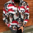 thumbnail image 5 of qolati Mens Christmas Shirts Casual Printed Long Sleeve Button Up Dress Shirt Male Winter Festival Shirts Santa Claus Party Hawaii Blouses Top, 5 of 8
