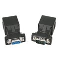 thumbnail image 1 of DB9 RS232 to RJ45 Extender, DB9 9-Pin Serial Port Female&Male to RJ45 CAT5 CAT6 Ethernet LAN Extend Adapter Cable-2pcs (2-Adapter), 1 of 3