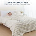 thumbnail image 3 of Cozylore Faux Fur Throw Blanket for Bed Luxury Fluffy Thick Bubble Blanket Warm Cozy Throw for Bedroom Living Room, 90" x 90", Cream, 3 of 6