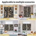 thumbnail image 6 of Black Floral Kitchen Curtains 63 Inch Length, Boho Botanical Vintage Paisley Flower Grommet Top Bedroom Living Room Curtains, Light Filtering Cafe Curtain Drapes 2 Panels Set 104''x63'', 6 of 9
