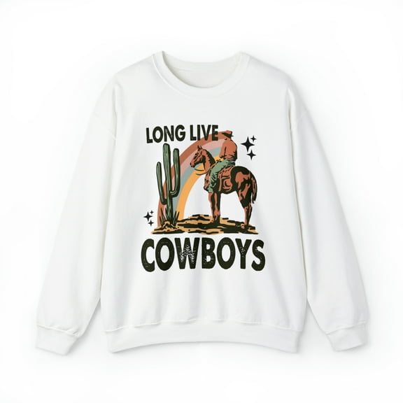 Vintage Western Long Live Cowboys Desert Sweatshirt