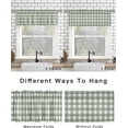 thumbnail image 5 of Sage Green Curtain Valances for Windows Treatment Tier Curtains, Country French Rustic Buffalo Plaid Check Curtain Short Valance Curtain Rod Pocket Curtains for Kitchen Living Room, 54x18 in, 5 of 6