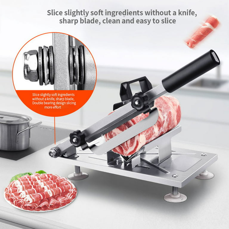 Toma Manual Meat Slicer Stainless Steel Meat Cutter Household Durable  Slicing Machine 