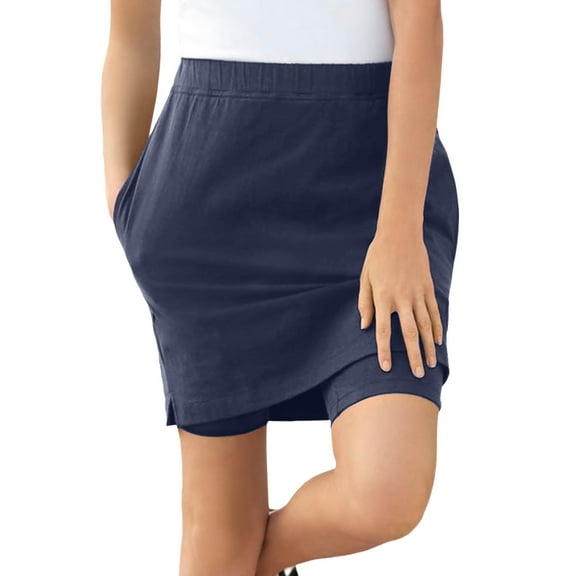 Woman Within Plus Size Stretch Cotton Skort