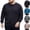 Black, variant on Mens Plus Size Sweatshirt Solid Color, Plain Crew Neck Sweatshirts for MenOversized Plain Autumn Winter Long Sleeve Jumper with Pocket, Man Loose Fit Cotton Pullover Tops L-5XL