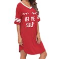 thumbnail image 5 of Sleep Shirts for Women Short Sleeve Cotton Novelty Night Shirts V Neck Oversized Nightgowns Cute Printed Nightdress, 5 of 7