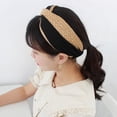 thumbnail image 3 of Retro Lafite Grass Boho Diademas, Accesorio cabello Elástico Ancho Aro cabello Diadema Elástica Banda cabello para , negro, 3 of 8