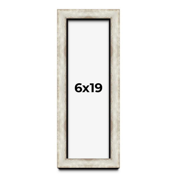 6x19 Shadow Box Frame Silver | 1.625 Inches Deep Real Wood Contemporary Shadowbox Display Frame |