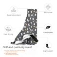 thumbnail image 3 of Daiia Lovely Penguin Pattern Quick Dry Towel, Super Absorbent Travel Towel with Hanging Loop & Carabiner, Lightweight Compact Fast-Drying Microfiber Towel-, 3 of 8
