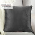 thumbnail image 2 of Nestl Velvet Throw Pillow Covers Solid Square Soft Decorative Pillow Cover for Sofa, 20" x 20", Charcoal Gray, Pack of 2, 2 of 8