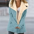 thumbnail image 2 of Womens Winter Jacket Long Sleeve Thick Warm Suede Button Notch Collar Cardigan Coat Outerwear with Pockets, 2 of 5