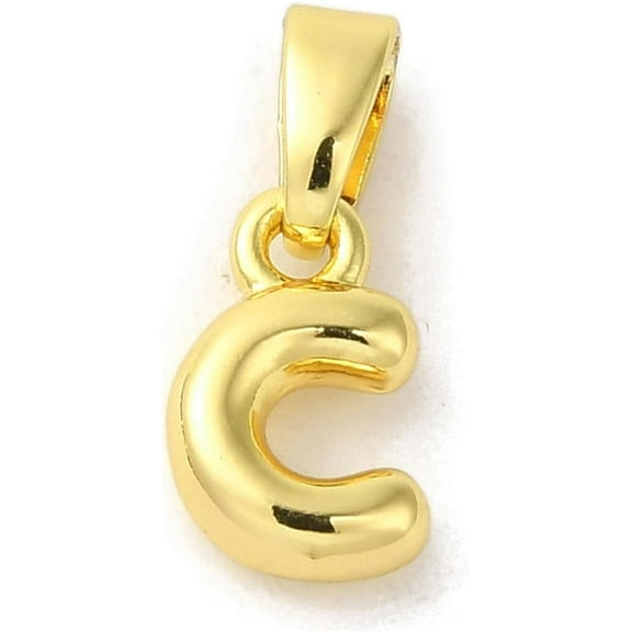 5 Pcs Real 18K Gold Plated Rack Plating Brass Charms Long-Lasting Plated Pendants Jewel Letter C Pendants Accessory for Women Jewelry DIY Necklace Craft Making 9.5x6x2.5mm Hole: 5x2.5mm