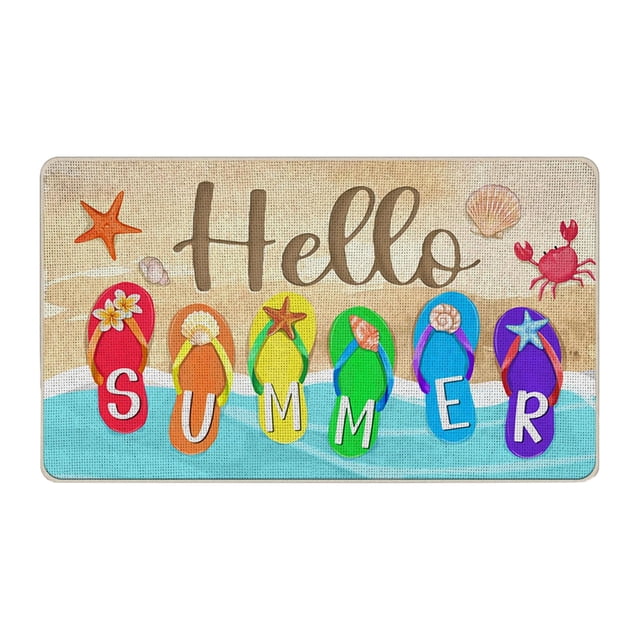 SIYTUAU Non-Slide Indoor Welcome Mat Summer Decorative Rug Suitable For Entrances Made Of Rubber For Bedrooms Size 15.7X23.6 Inch