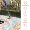 thumbnail image 6 of Moynesa Outdoor Rug Waterproof, 4'x6' Lightweight Plastic Straw Rug for Camping RV, Reversible Outside Carpet for Patio Deck Porch Balcony Picnic Tent, Pink/Orange, 6 of 8