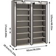 thumbnail image 3 of Organisateur de Rangement pour Chaussures à Grande Capacité, Armoire à Chaussures à Double Rangée, Étagère de Garde-Robe avec Housse en Tissu Non Tissé, 3 of 7