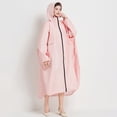 thumbnail image 5 of SHIXIAOO Poncho de Pluie pour Adultes Unisexe Long Imperméable Extérieur avec Capuche Matériau PU Léger à la Mode pour Cyclisme Randonnée Voyage Veste Décontractée pour Femmes Grande Taille Gilet Femme Veste à Capuche Automne, 5 of 5