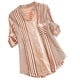 thumbnail image 2 of Pntutb Blusa de camiseta suelta con cuello en V y estampado de rayas de tres cuartos de talla grande para mujer Pntutb Pntutb-145, 2 of 5