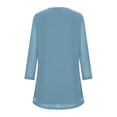 thumbnail image 2 of Dressy Tops for Women, Women's Pleated 3/4 Sleeve Glitter Shirts Casual Flowy Blouses Mesh Layered Tunic Tops (S, Light Blue), 2 of 6