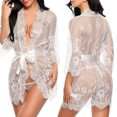 thumbnail image 2 of Traje de camisón con parte delantera abierta de encaje lencería de mujer Ropa de dormir con parte delantera abierta Mangas medias elegantes Perspectiva transpirable Poliuretano ANGGREK Otros, 2 of 7
