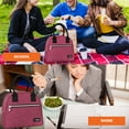 thumbnail image 6 of OPUX Insulated Lunch Box Women, Lunch Bag Tote Girls Kids Teen Adult, Cute Soft Lunch Cooler Container Work School, Reusable Thermal Food Meal Prep Organizer Lunch Pail Travel Beach, Heather Pink, 6 of 7