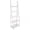 White, variant on Basics 5-Tier Ladder Bookshelf Storage Organizer, Solid Rubberwood Frame, Space-Saving Bookcase, Sturdy Shelves, Walnut Finish, 14" D x 24.8" W x 70.1" H