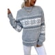 thumbnail image 2 of Suéter de punto con estampado de leopardo informal para mujer, jersey de manga larga con cuello redondo, talla XL, 2 of 5